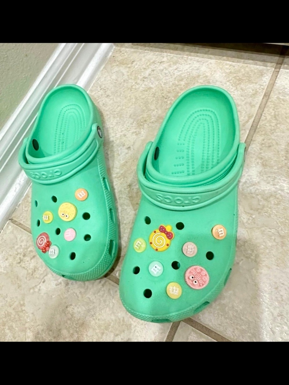 Crocs women’s classic clog Mint Green Clog with Charms